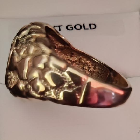 10k Gold Mens Ring Featuring Eagle With Diamond Accent Black Onyx Size 9.5..10. - Picture 5 of 6